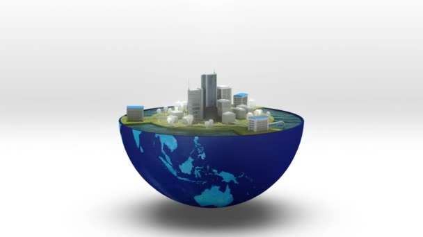 Система очищення землі змінює систему очистки води, екологічно чистої енергії. (включений альфа) — стокове відео