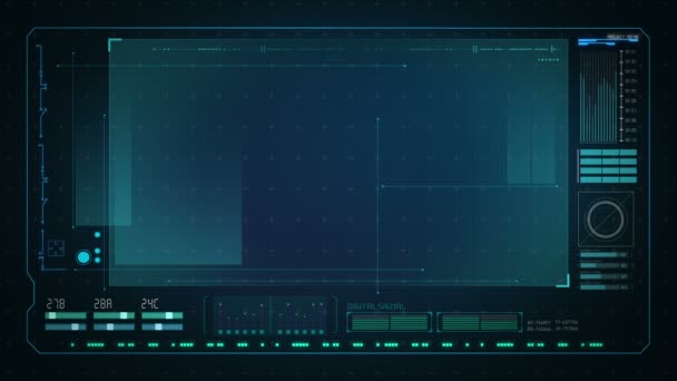 Interfejs technologii ekran danych komputera, graficzny interfejs użytkownika. — Wideo stockowe