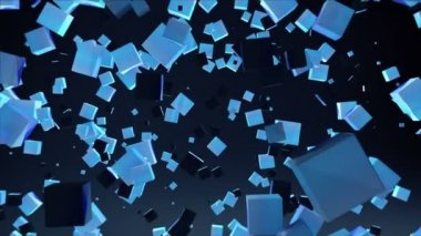 Parçacık Küp koyu arka plan. (alfa dahil)