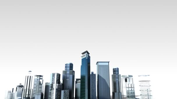 Construction building city skyline and make city in animation.2 — Stock Video