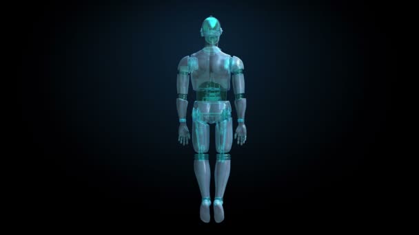 Corps de robot 3D transparent rotatif (inclus alpha )
