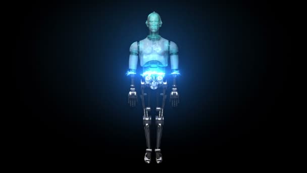Escaneamento corpo robô 3D — Vídeo de Stock