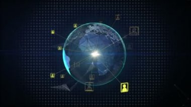 Dünya dönen, sosyal ağ hizmeti, medya, 3d render genişleyen. 2.