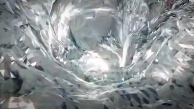 Parlayan üçgen eğrisi, bükme, büküm çokgen, 3d boşluk arka plan.