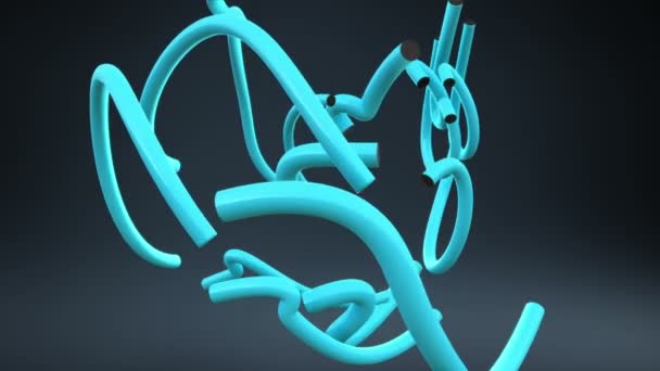 Línea de tubo curva, textura de fondo gráfico, renderizado 3D . — Vídeos de Stock