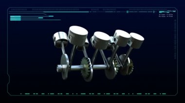 Otomobil teknolojisi. Motor piston yan görünüm 