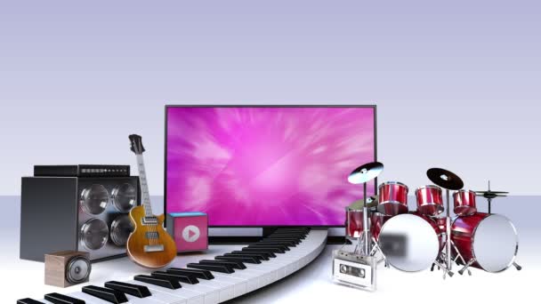 Smart Tv, zábavní televizní kanál obsah pro hudební koncept (alfa součástí obrazovky, pozadí alfa)