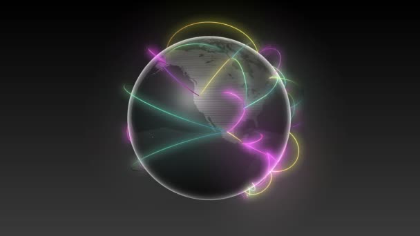 Growing Global Network Arrière-plan noir terre noire 