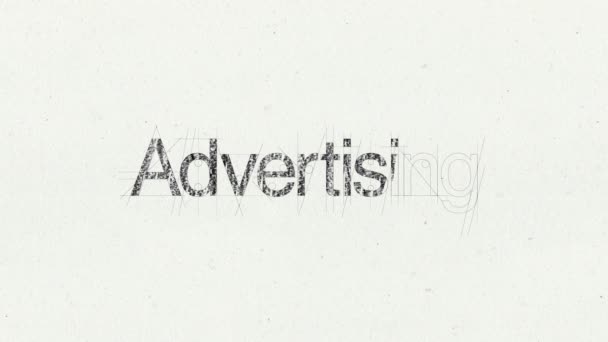 Το κινούμενο κείμενο «Διαφήμιση» για το θέμα εισαγωγή — Αρχείο Βίντεο