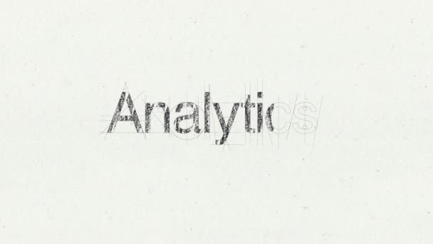 แอนิเมชั่นข้อความ 'Analytics' สําหรับการแนะนําหัวข้อ — วีดีโอสต็อก
