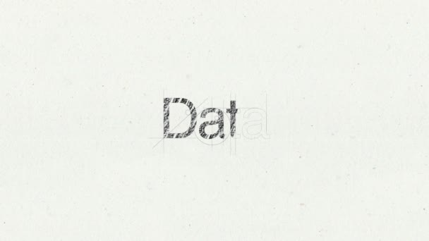 Animation du texte 'Données' pour l'introduction du sujet 