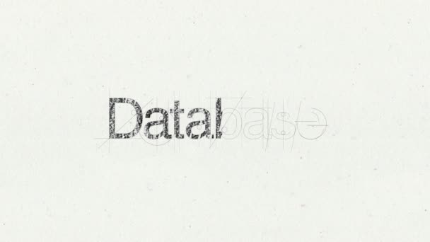 Animace textu 'Databáze' téma Úvod — Stock video