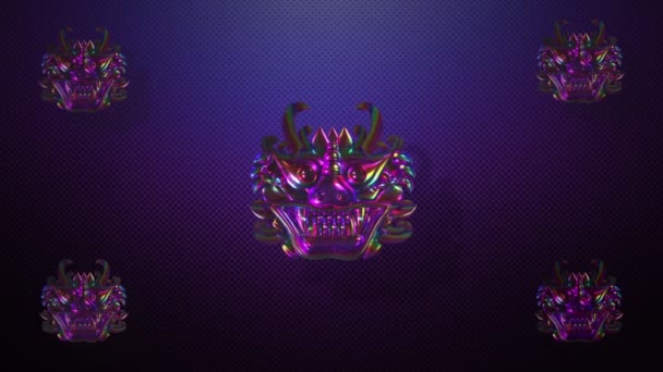 Rotating Oriental crystal goblins for VJ and stage background — Stock Video