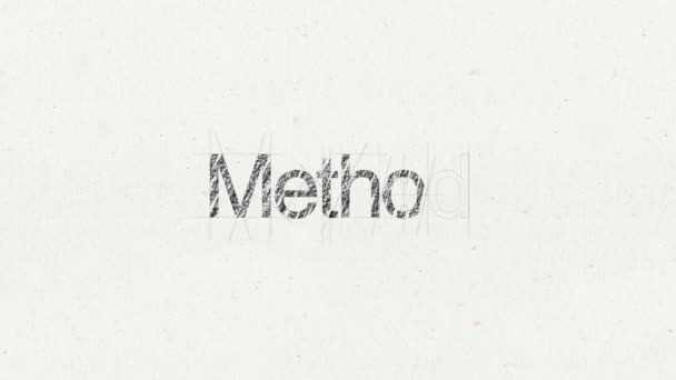 Animation du texte 'Méthode' pour l'introduction du sujet 