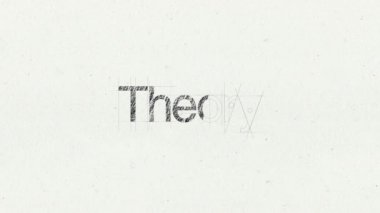 Metin animasyonu 'Teori' Konu giriş için