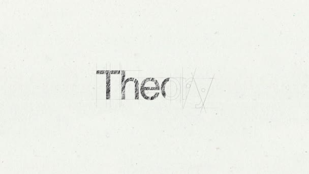 Animation du texte 'Théorie' pour l'introduction du sujet 