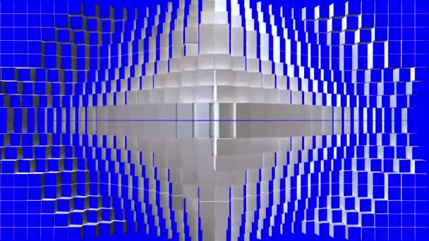 Transition de cubes blancs ondulés et ouverts avec canal alpha 1 — Video