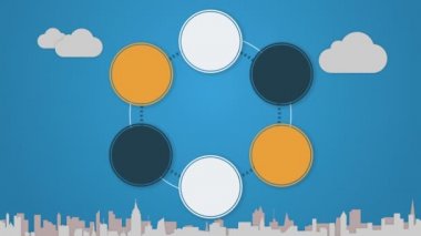 Daire Diyagram Animasyonu Konu giriş veya Powerpoint sunumları 6 açıklama için