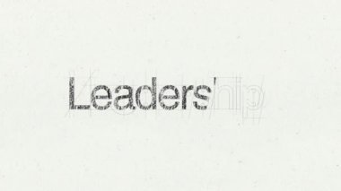 Metin animasyonu 'Liderlik' Konu giriş için