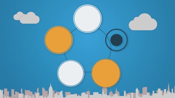 Circle diagram animation for topic introduction or explanation in Powerpoint presentations 5 — Stock Video