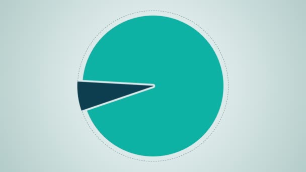 Circle diagram for presentation, Pie chart indicated 20 percent — Stock Video