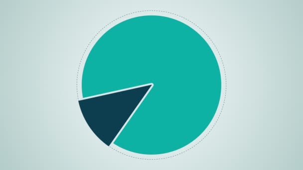 Diagrama del círculo para la presentación, gráfico del pastel indicado 40 por ciento — Vídeos de Stock