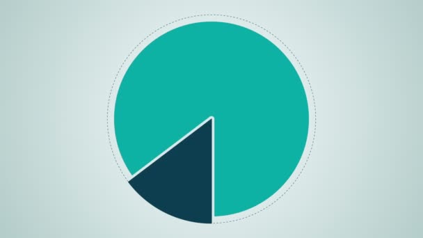 Διάγραμμα κύκλου για παρουσίαση, γράφημα πίτας υποδεικνύεται 50 τοις εκατό — Αρχείο Βίντεο