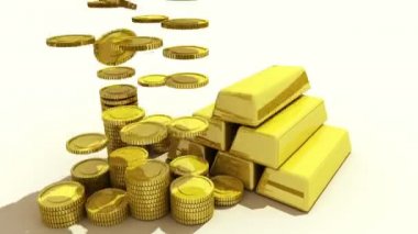 Kazık kadar altın sikke ve bar, ifade büyüme kar (dahil Alpha)