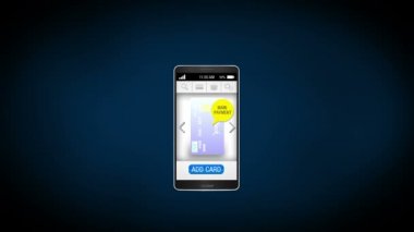 Akıllı telefon, mobil ödeme, cep kavramı içine kredi kartı kredi kartı. Mobil cüzdan.