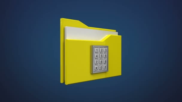 Access Computer file security animation (included Alpha) enter password, and opened folder — Stock Video