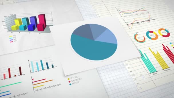 Kręgu diagramu dla prezentacji, wykres kołowy wskazane 70 procent i różnych graficzny schemat. wersja 2 — Wideo stockowe