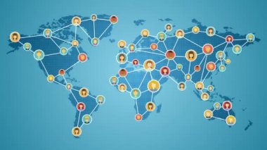 Dünyadaki küresel iş ağ insanlar bağlanma. sosyal medya Servisi. 1