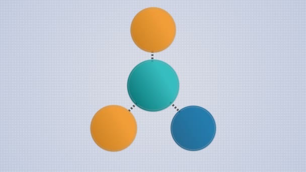 Cirkel-diagram stroomschema, 4 cirkel. — Stockvideo