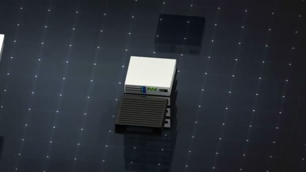 Symbole de base de données et engrenages. Icône hébergement web serveur de base de données 3D ,