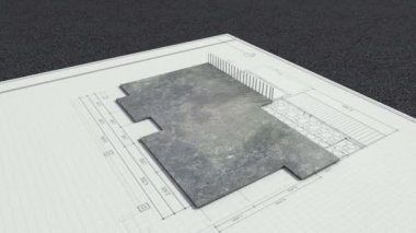 üç boyutlu house.and satışı işareti mimari çizim değişti.