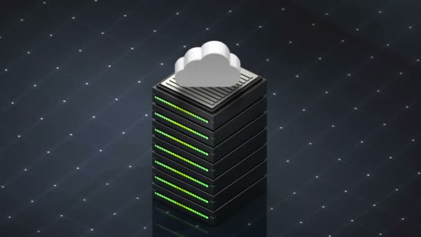 Symbole de base de données et cloud. Icône hébergement web serveur de base de données 3D ,