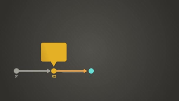 Diagrama cuadrado diagrama de flujo, 3 cuadrados y 4 pasos — Vídeo de stock