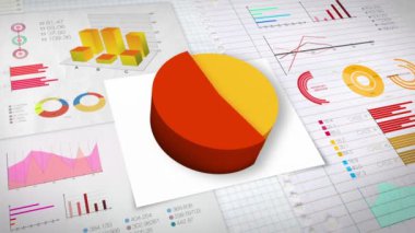 Çeşitli ekonomik finans grafiği ile yüzde 60 Pie grafik (metin sürümü yok)