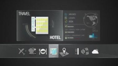 Hotel Icon için seyahat içindekiler. Dijital ekran uygulama.