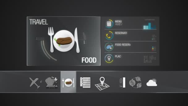 Icône alimentaire pour le contenu du voyage.Application d'affichage numérique. (inclus Alpha )