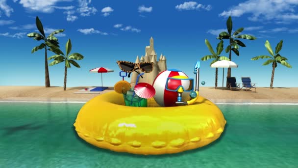 Godetevi vacanza vacanza in concetto di spiaggia tropicale — Video Stock