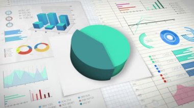 yüzde 50 pasta grafiği ile çeşitli ekonomik mali grafik sürüm 2 (hiçbir metin sürümü)