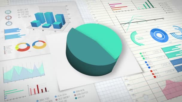 Gráfico de torta de 60 por cento com vários gráficos de finanças econômicas versão 2 (sem versão de texto ) — Vídeo de Stock