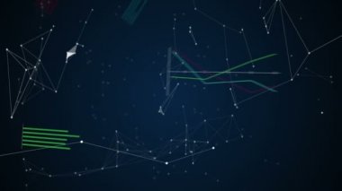 Web arka planda çeşitli ekonomik grafikler ve grafikler