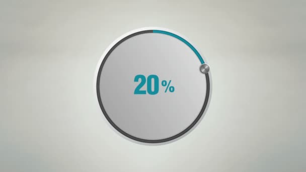 Indicare circa 20 per cento cerchio comporre animazione . — Video Stock