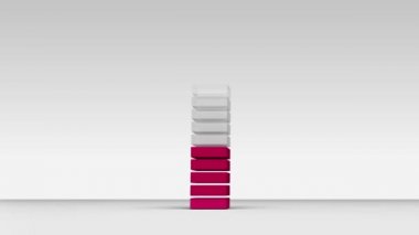 3D çubuk grafik büyüyen yaklaşık 50 yüzdeleri gösterir. (dahil Alfa)