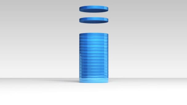 Zeigen etwa 90 Prozent, wachsende 3D-Kreis-Balkendiagramm. — Stockvideo