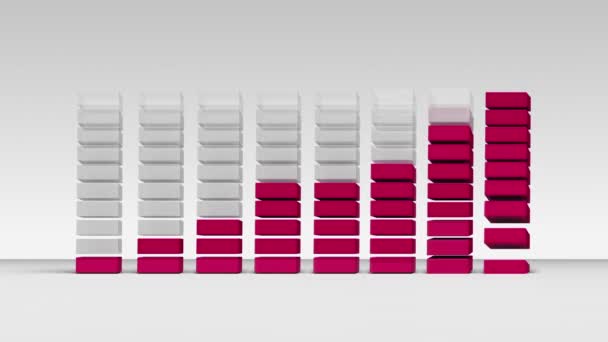 Ökade ekonomiska diagram. 3D stapeldiagram 2. — Stockvideo