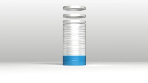 Aangeven van ongeveer 20 procenten, groeiende 3D-cirkel staafdiagram versie 2. — Stockvideo