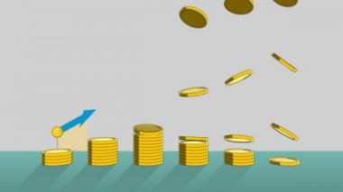 Altın sikke ifade büyüme kar kadar kazık ve Infographic box.2(included Alpha artış)